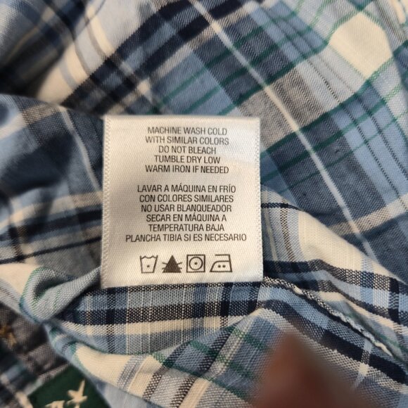 Outdoor Life Men’s Blue Plaid Short Sleeve Button-Up Shirt Size S Cotton - Picture 11 of 14